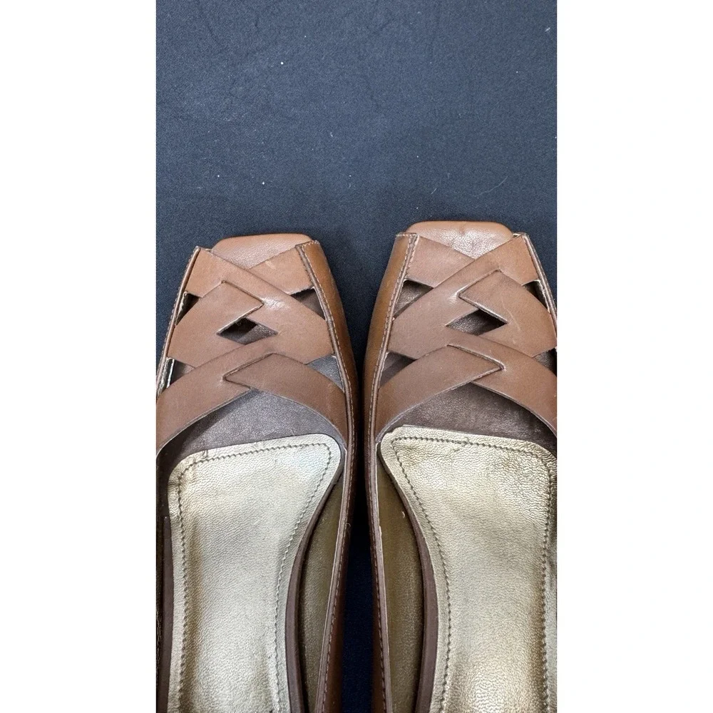 Franco Sarto Peep‎ Toe Tan Wedges Size 7M